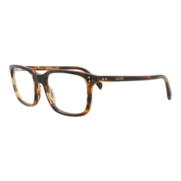 Celine Mens Square/Rectangle Havana Havana Transparent Fashion Designer Eyewear - Picture 1 of 4